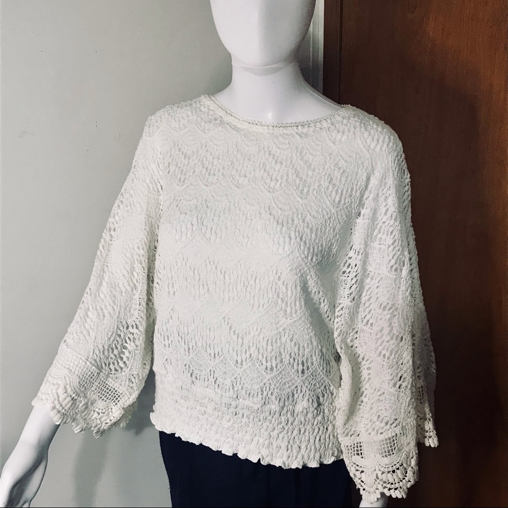 Investments Petites white lace top